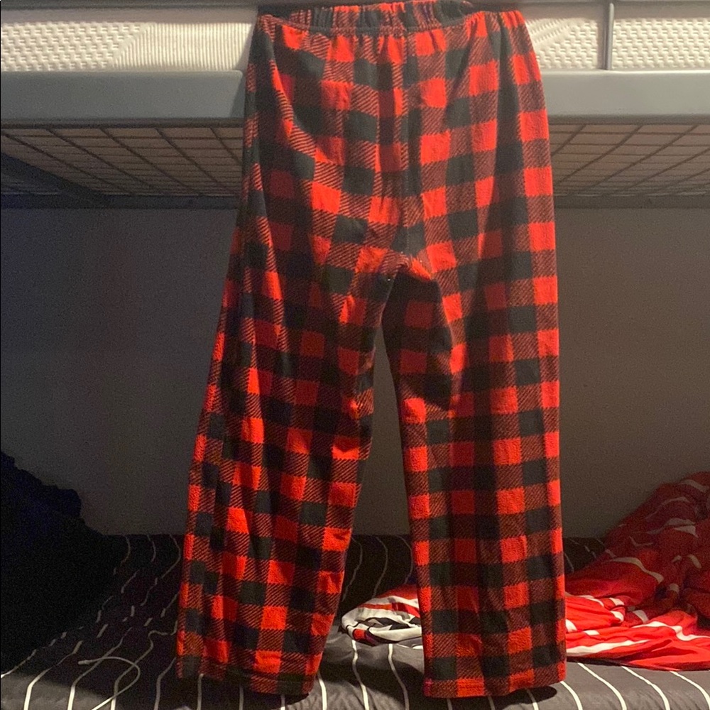Red and Black Plaid Pajama Pants